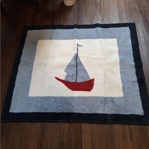 Nautical Themed Rug with Sailboat Design